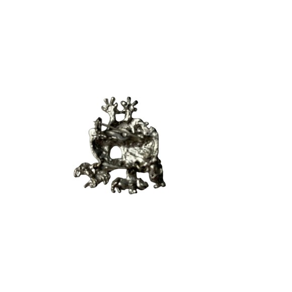 Vintage Noahs Ark Brooch Articulated Charms Bible Religious‎ Silver Tone Animals - Picture 2 of 3